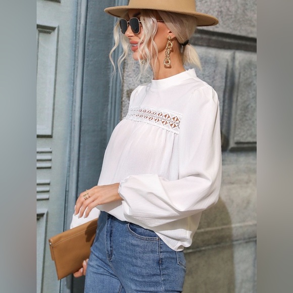 Round Neck Puff Sleeve Blouse - Picture 5 of 5